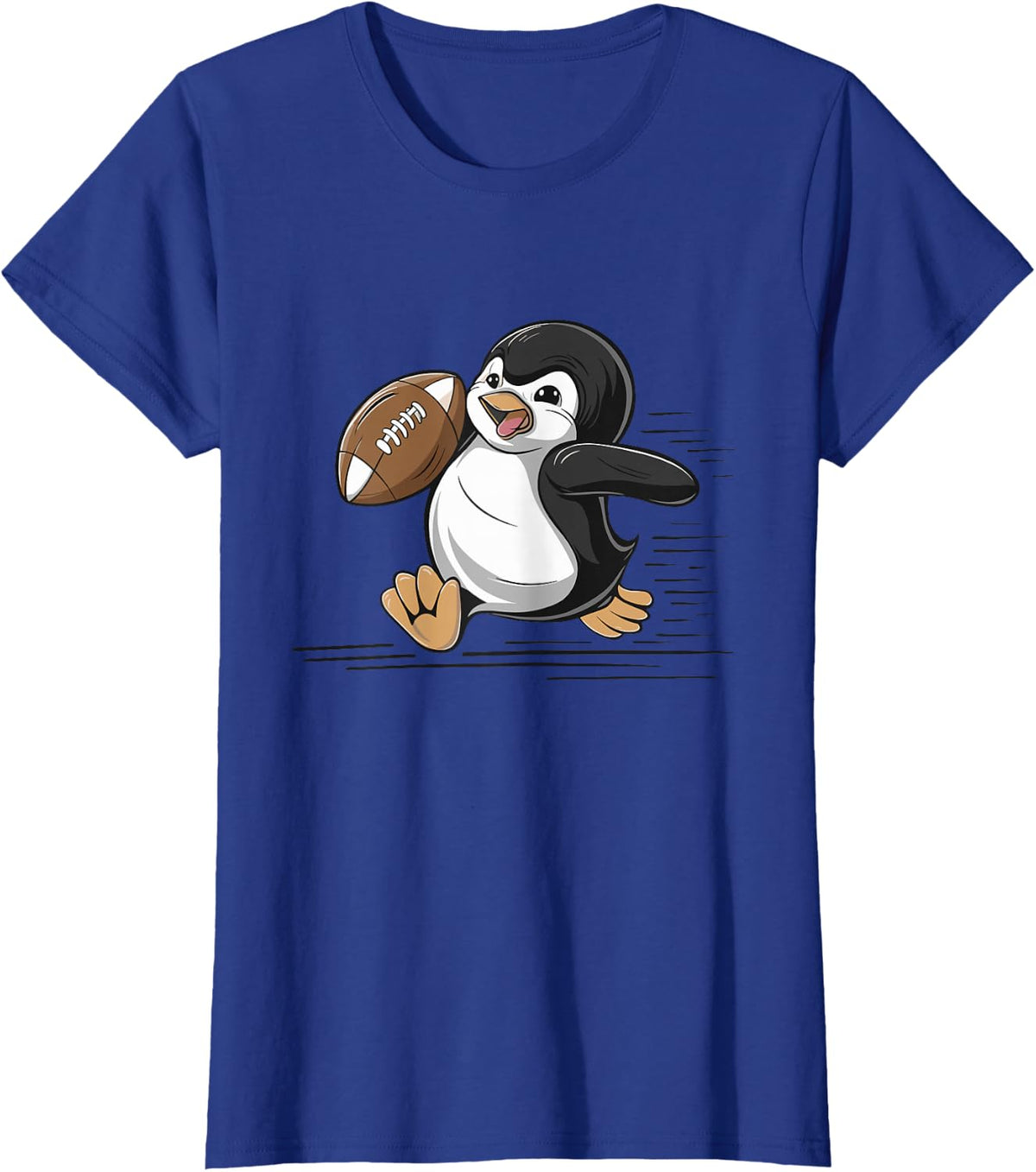 Penguin Playing Football Player Sports T-Shirt - Royal Blue