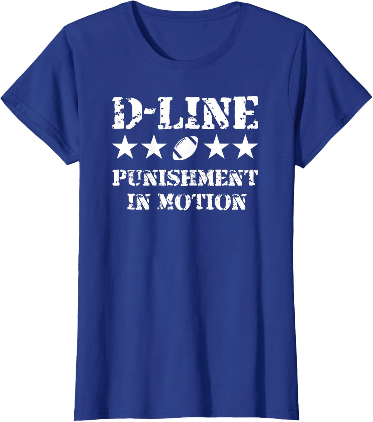 D-Line Punishment in Motion Football Defensive Lineman T-Shirt - Royal Blue