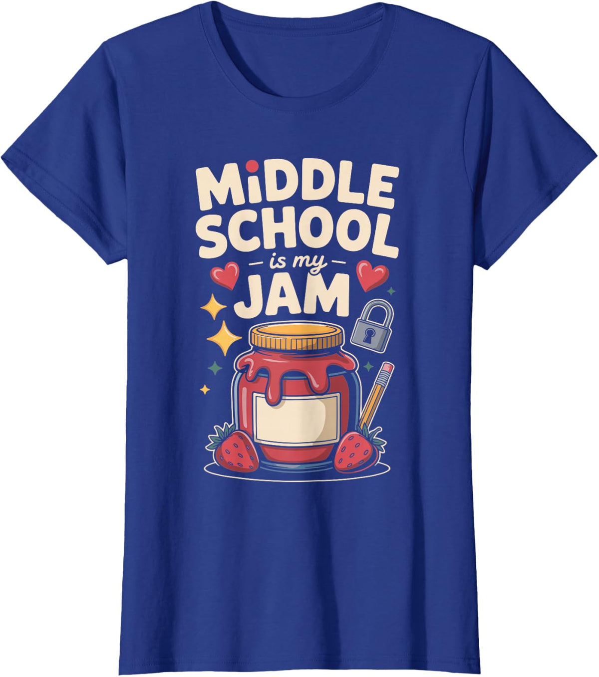 Middle School is My Jam Teacher T-Shirt - Royal Blue