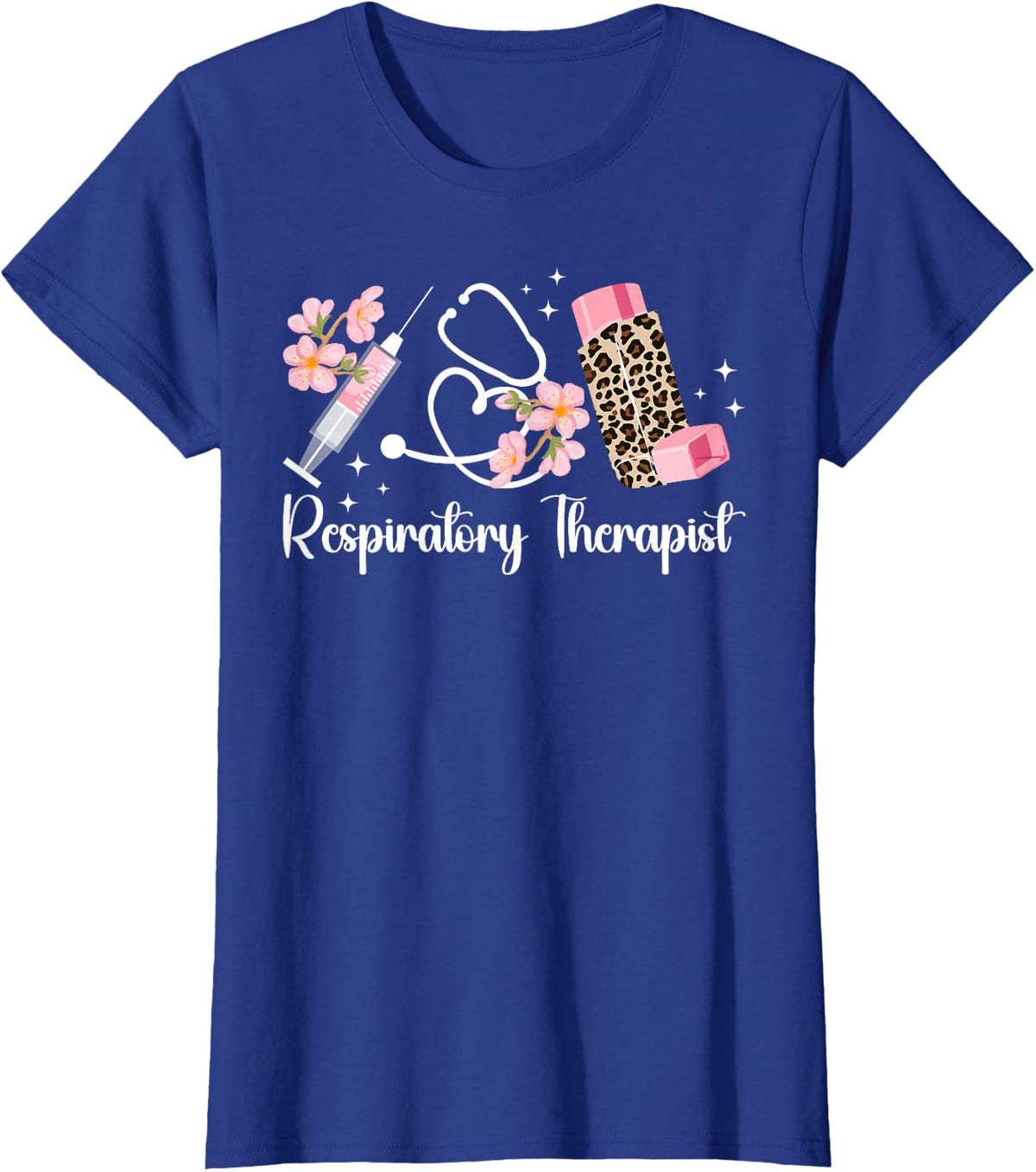 Respiratory Therapist Leopard Respiratory Therapy RT T-Shirt - Royal Blue