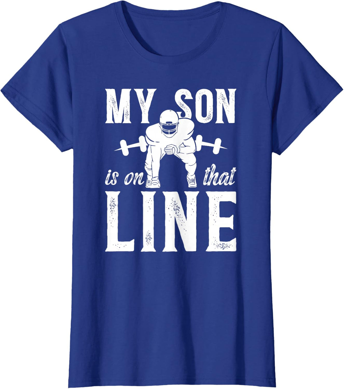 On That Football Line Mom Of A Football Lineman Mom T-Shirt - Royal Blue