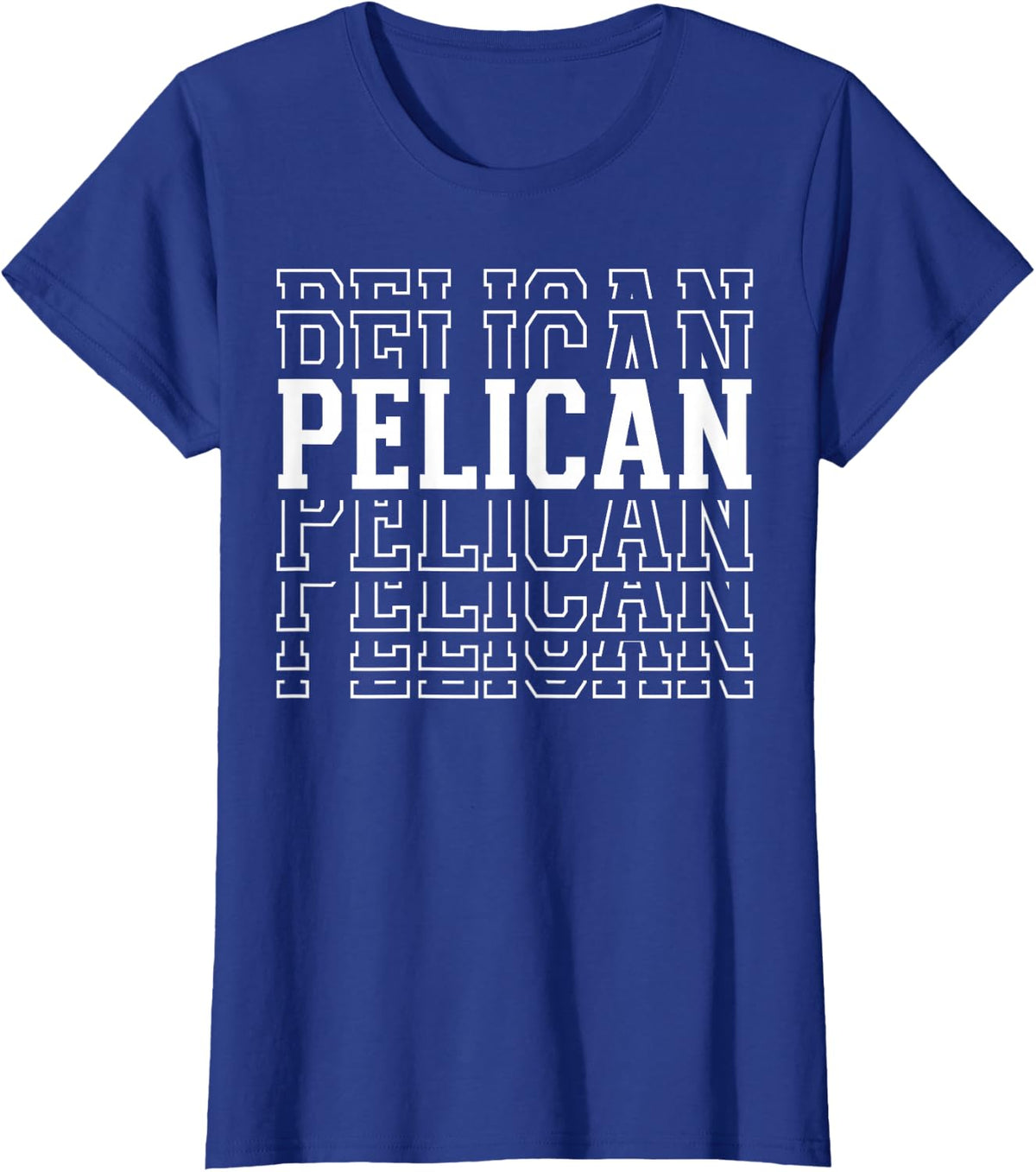 Pelican Layered Text Costume Animal Lover T-Shirt - Royal Blue
