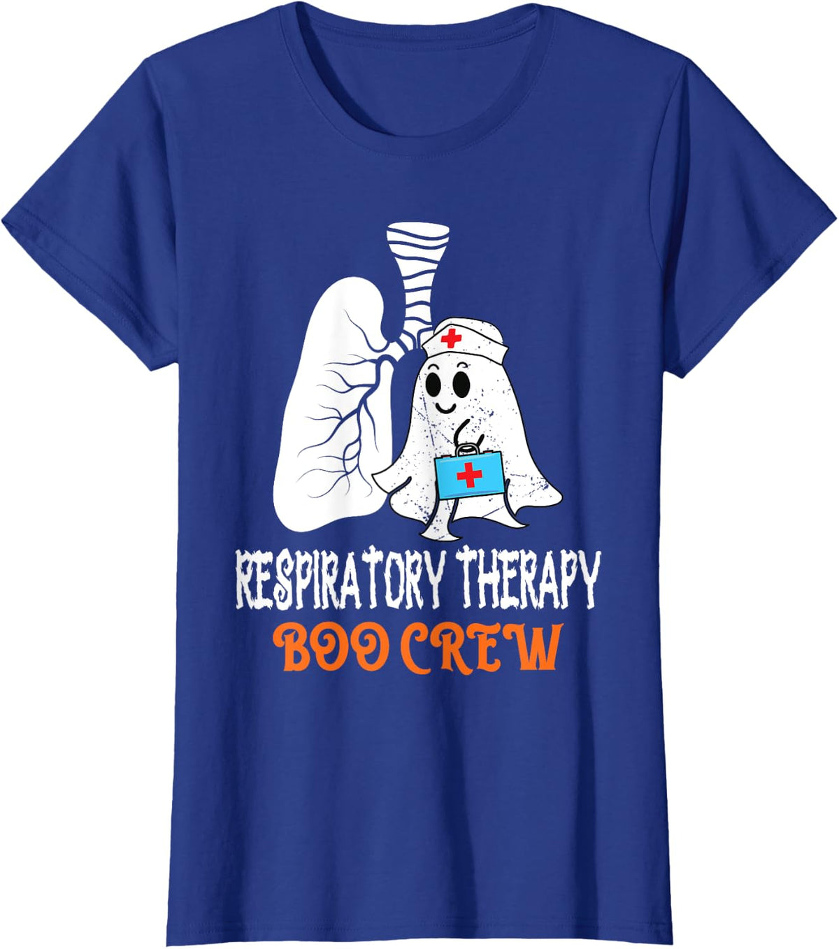 Respiratory Therapy Boo Crew Lungs Halloween Therapist RT T-Shirt - Royal Blue