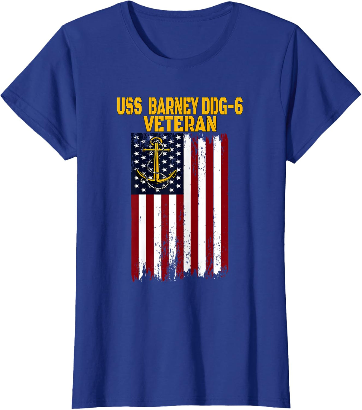 USS Barney DDG-6 Destroyer Veterans Day Father's Day Dad Son T-Shirt - Royal Blue