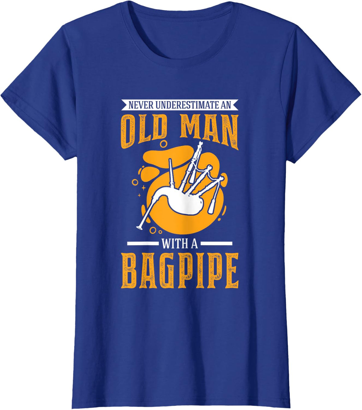 Bagpipe Old Man Bagpipe Player T-Shirt - Royal Blue