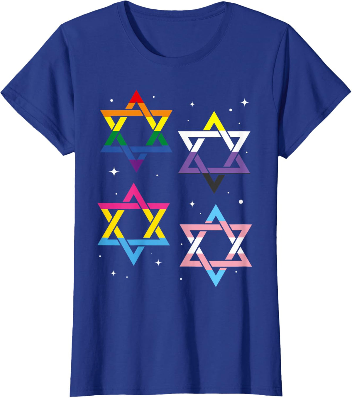 Star Of David Rainbow Flag Gay Pride Month Gift Queer LGBT T-Shirt - Royal Blue