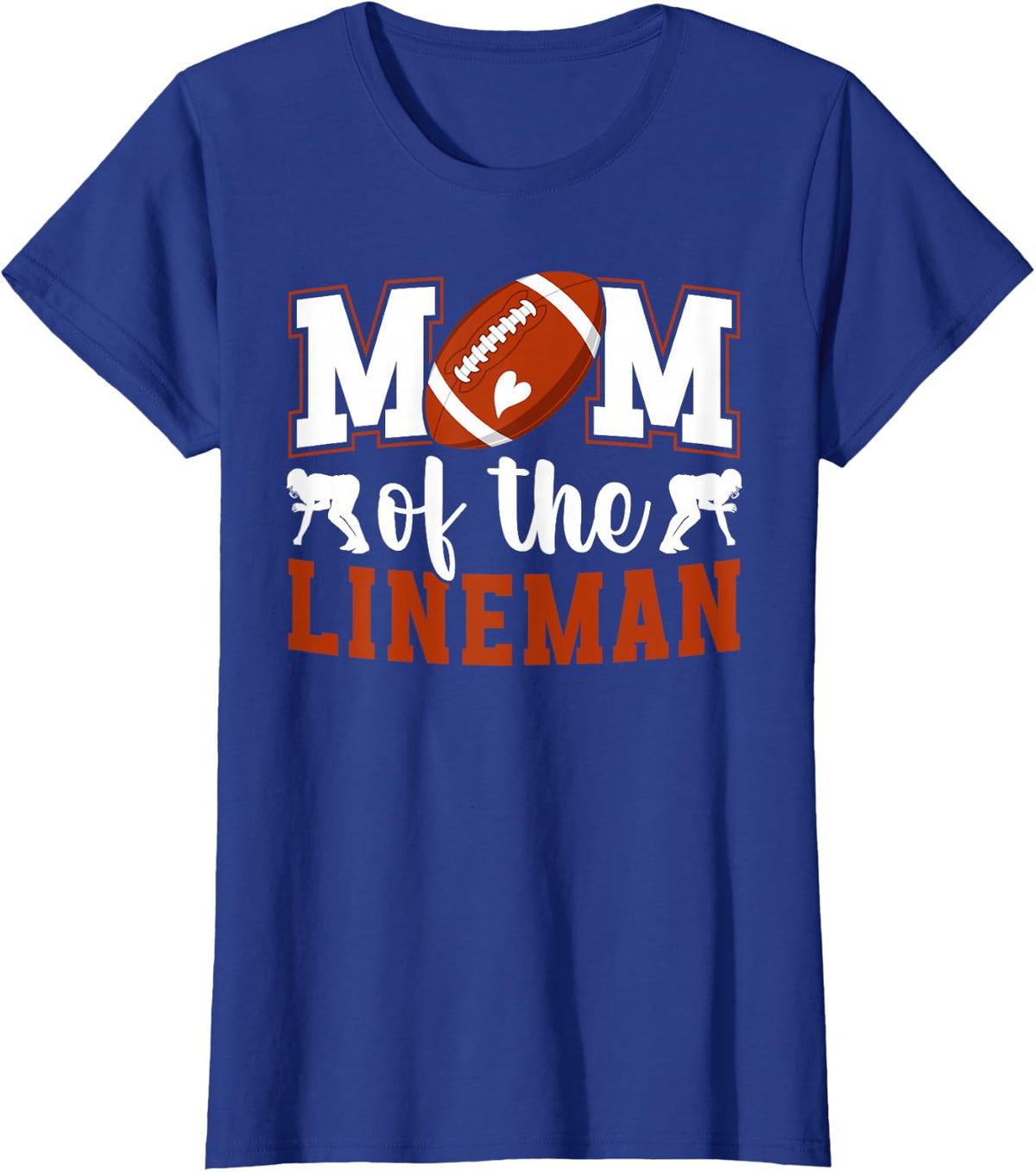 Mom of A Football Lineman Mama Football Line Mom T-Shirt - Royal Blue