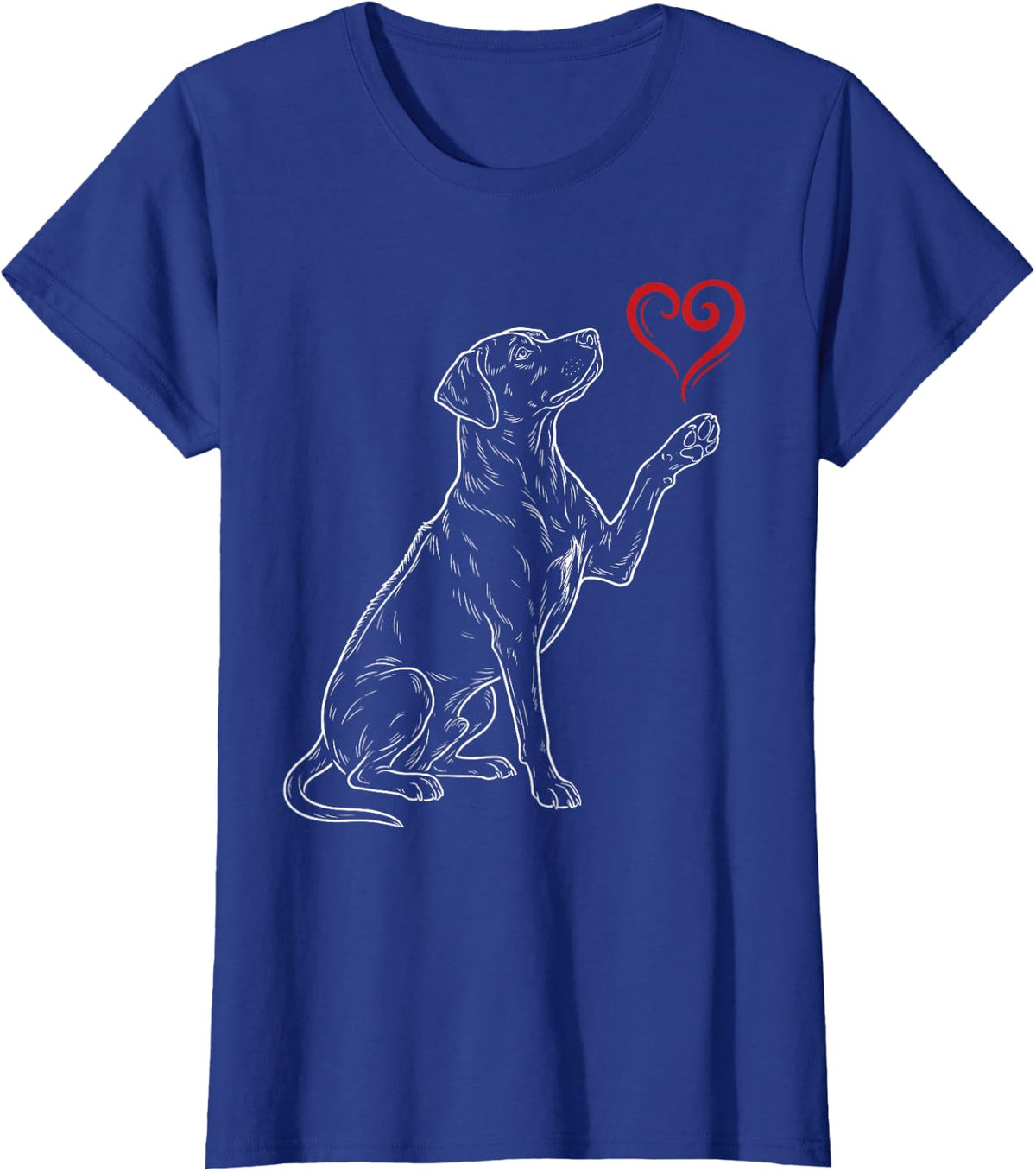 Rhodesian Ridgeback Lover Dog Art Holding Heart Valentines T-Shirt - Royal Blue