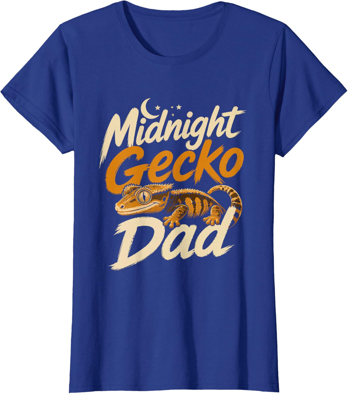 Crested Gecko Dad Feeding Crestie Midnight Every Night T-Shirt - Royal Blue