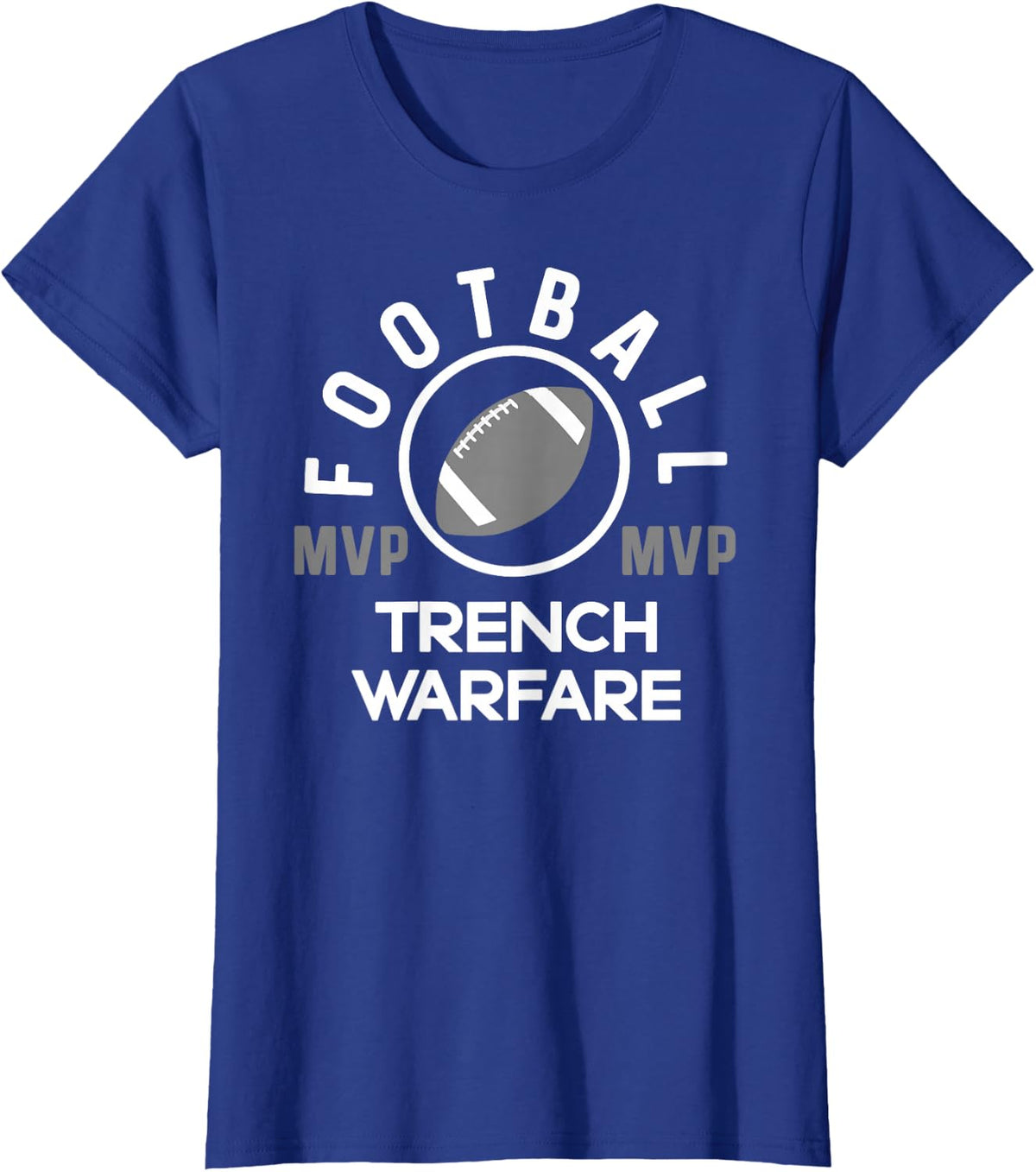 Trench Warfare Football Defensive Lineman T-Shirt - Royal Blue
