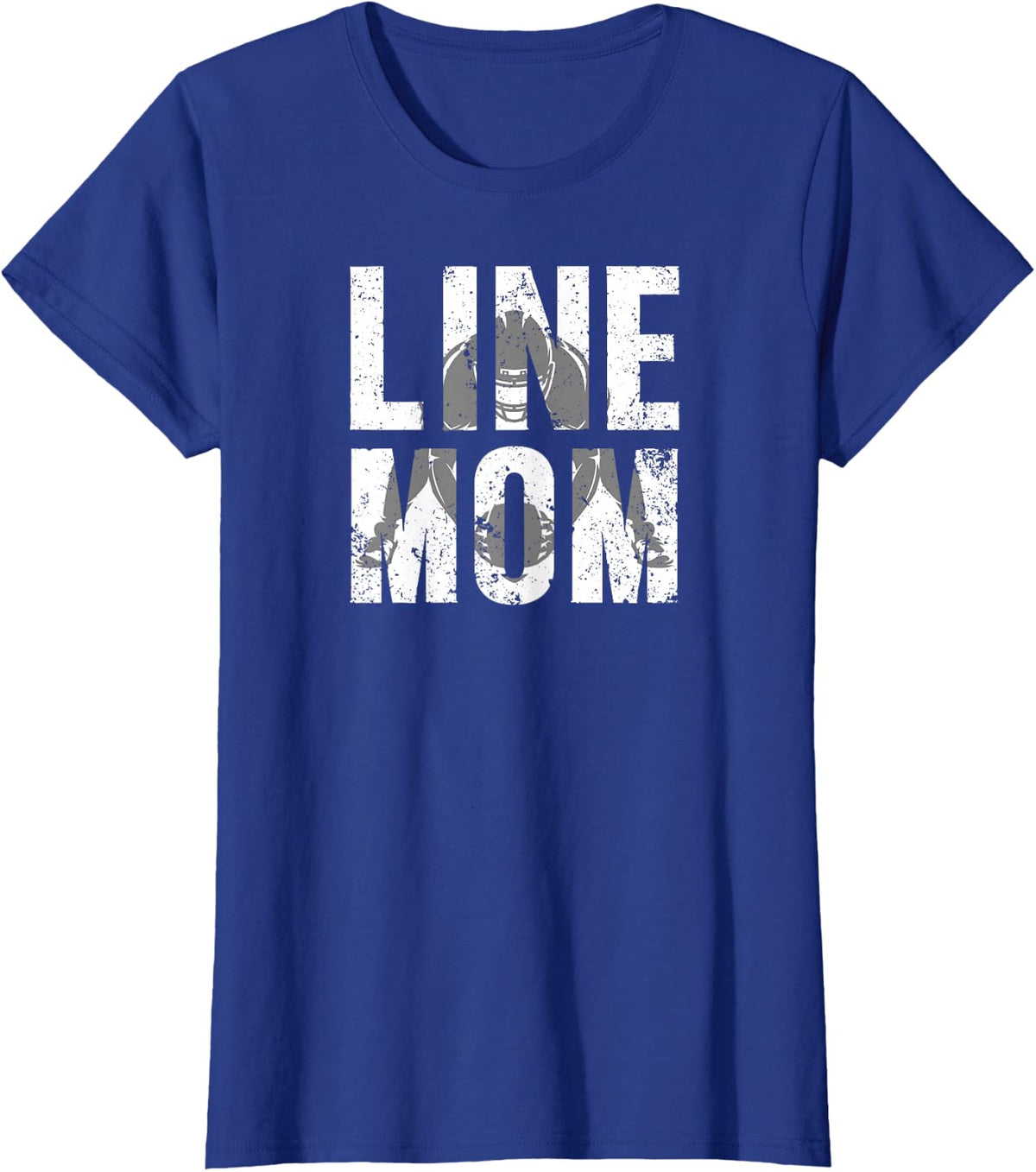 Football Line Mom Of A Football Lineman Mother T-Shirt - Royal Blue