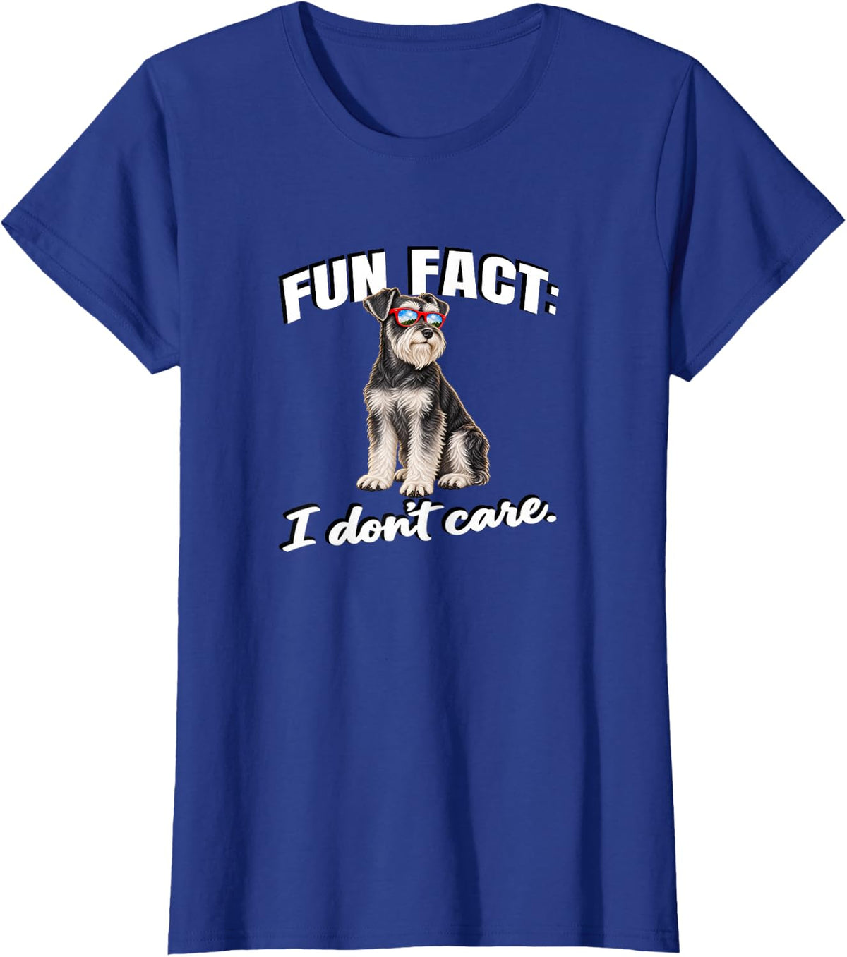 Womens Moms Fun Fact Don't Care Miniature Schnauzer Lover T-Shirt - Royal Blue