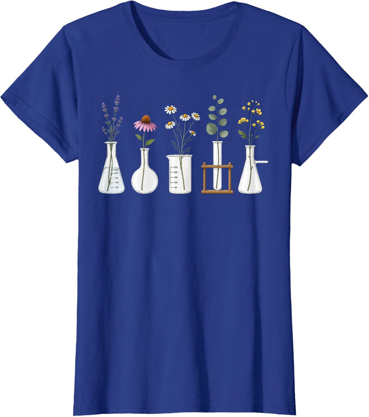 Science Laboratory Glassware Chemistry Physics Scientist T-Shirt - Royal Blue