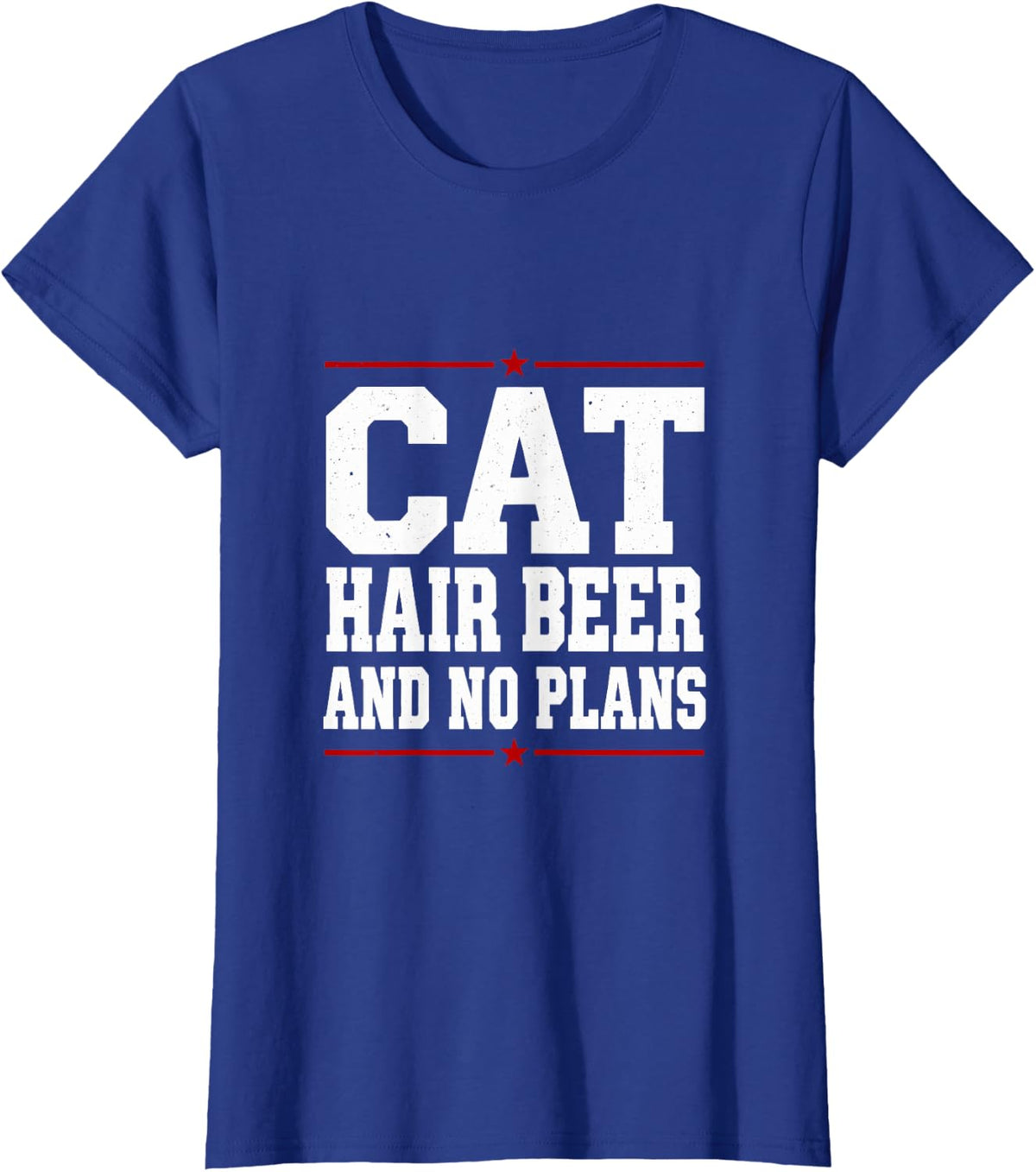 Cat Hair Beer and No Plans T-Shirt - Royal Blue