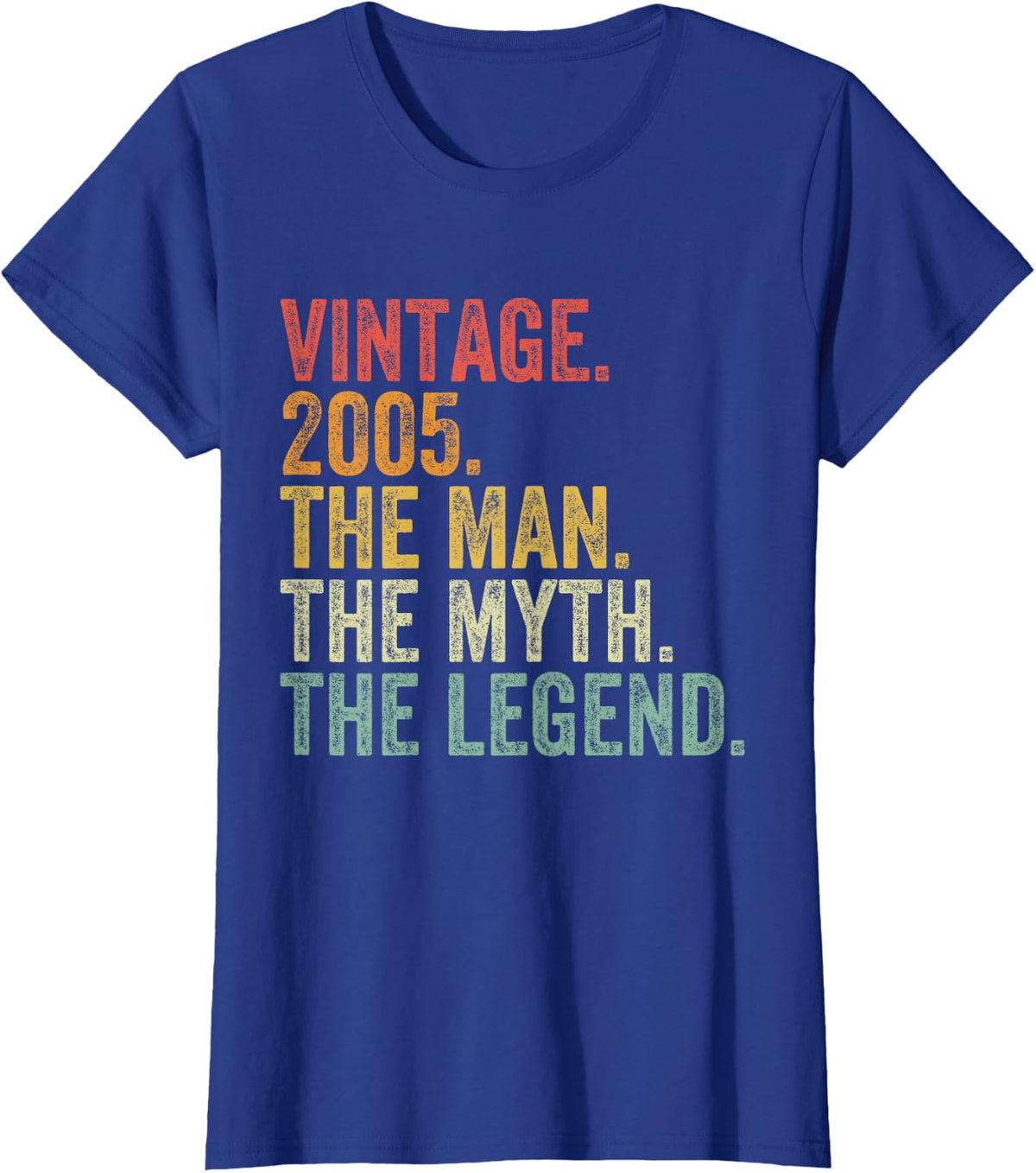 19th Birthday Vintage 2005 The Man The Myth The Legend T-Shirt - Royal Blue