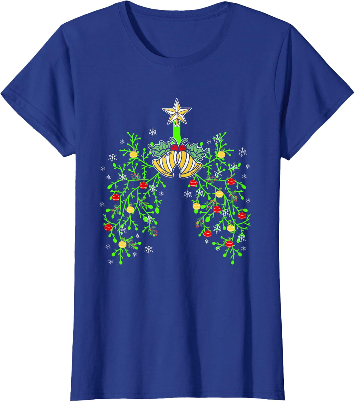 Respiratory Therapist RT Respiratory Therapy Lung Christmas T-Shirt - Royal Blue