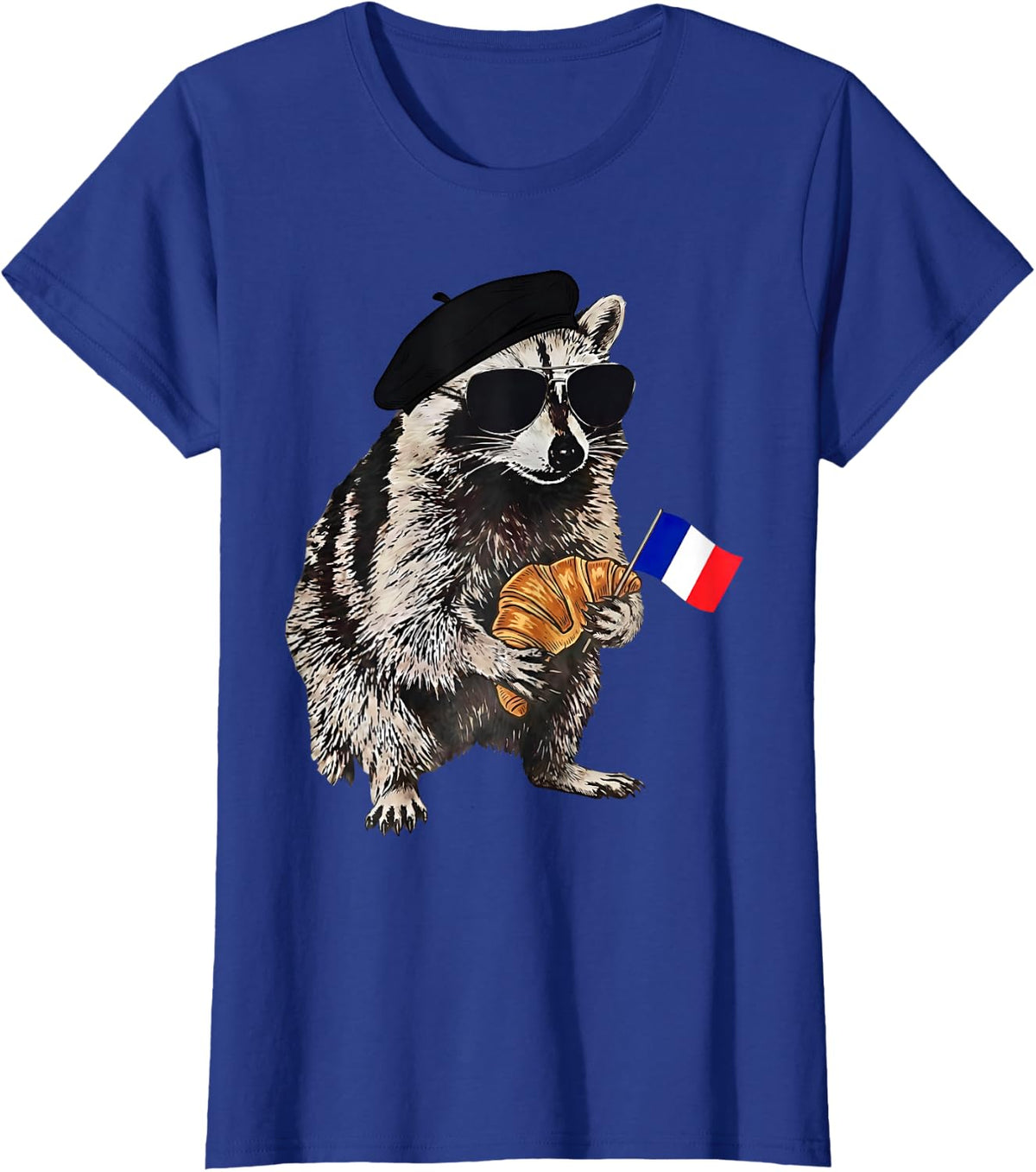 Retro Raccoon French Teacher Language Bilingual Appreciation T-Shirt - Royal Blue