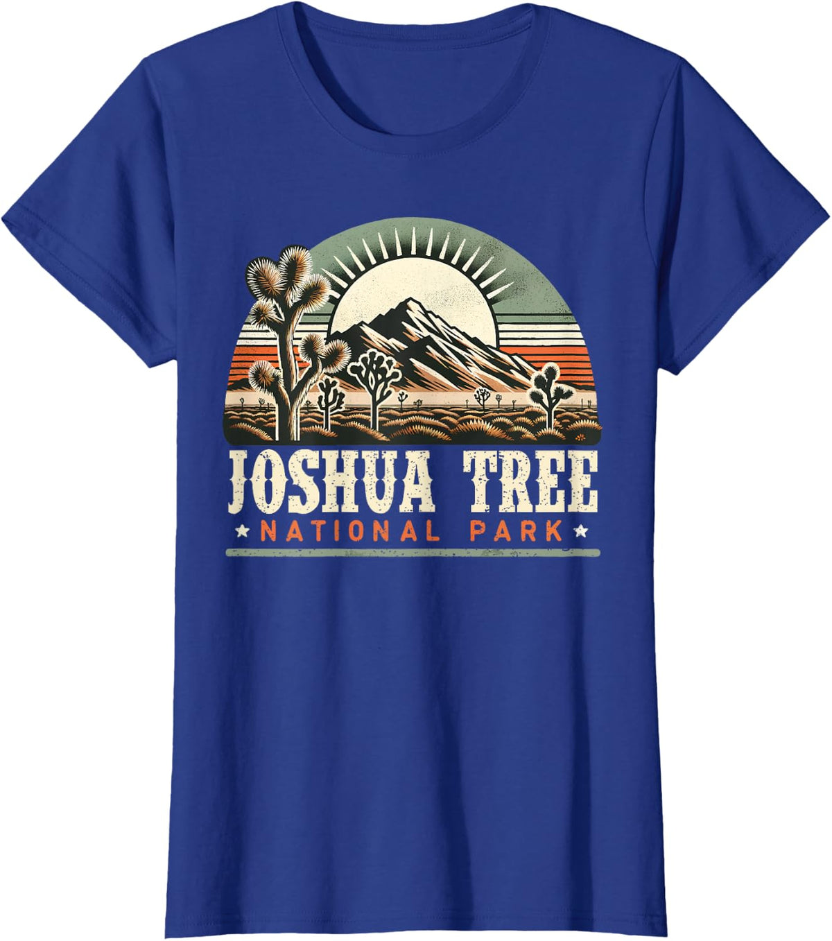 Joshua Tree National Park Retro Vintage Hike Camping Outdoor T-Shirt - Royal Blue