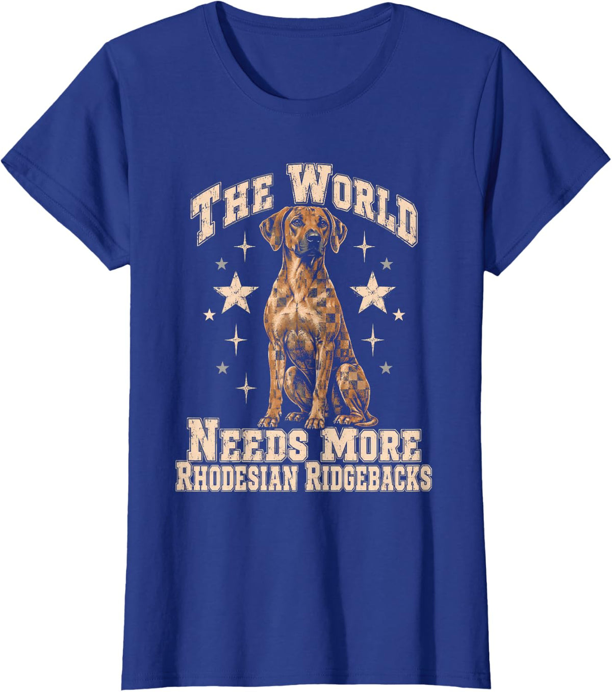 The World Needs More Rhodesian Ridgebacks Dog T-Shirt - Royal Blue