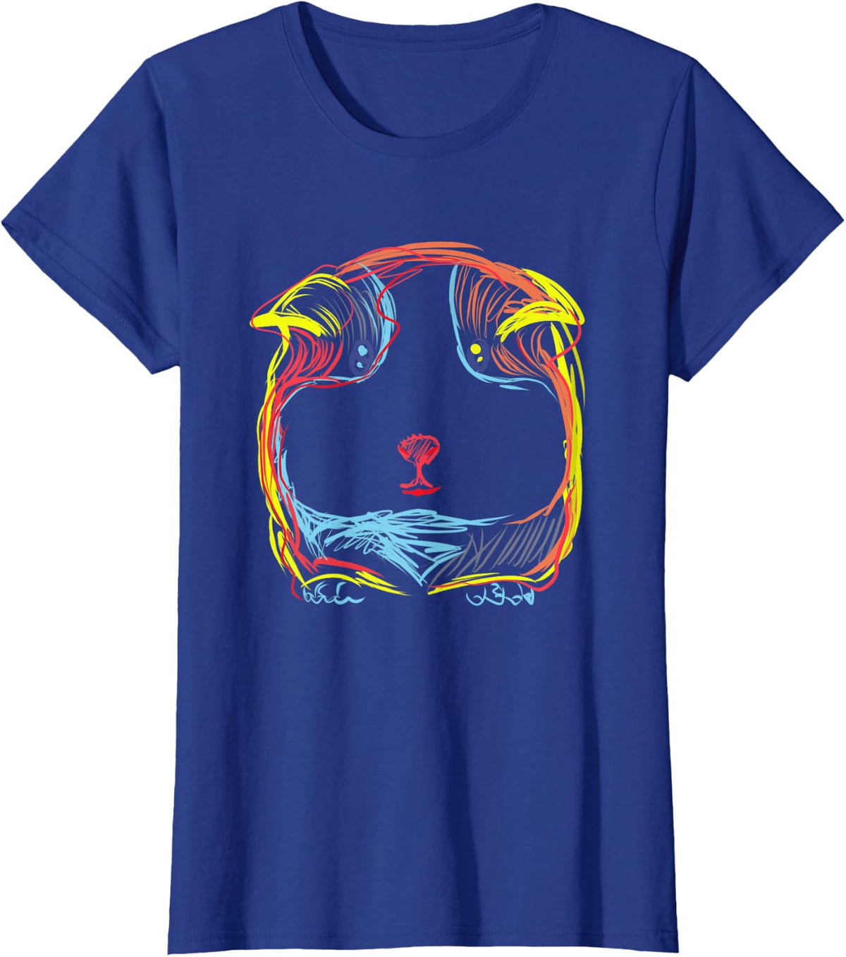 Cavy Lover Stuff Cute Piggy Piggie Owner Doodle Guinea Pig T-Shirt - Royal Blue