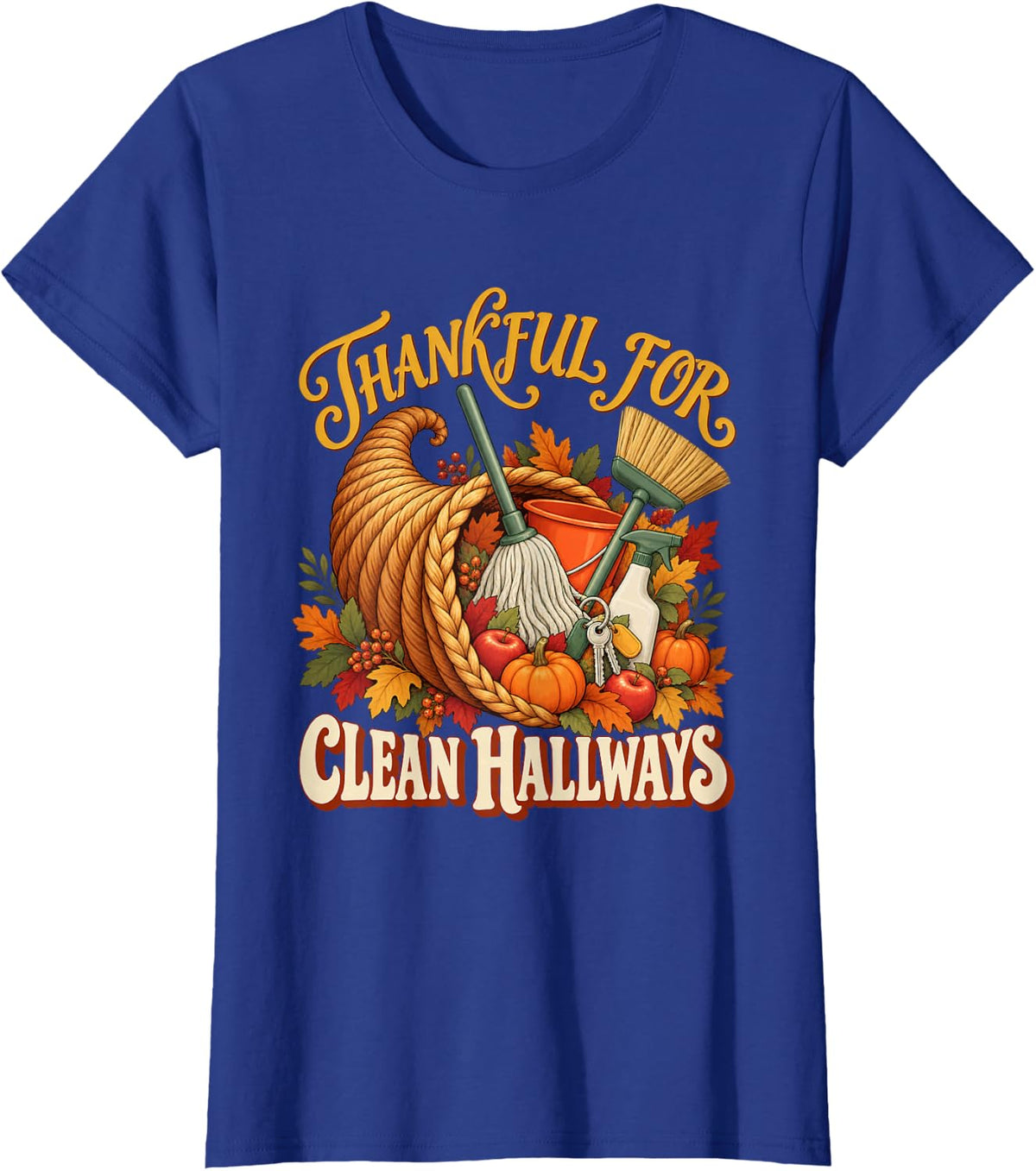Thanksgiving School Counselor Harvest Turkey Humor T-Shirt - Royal Blue