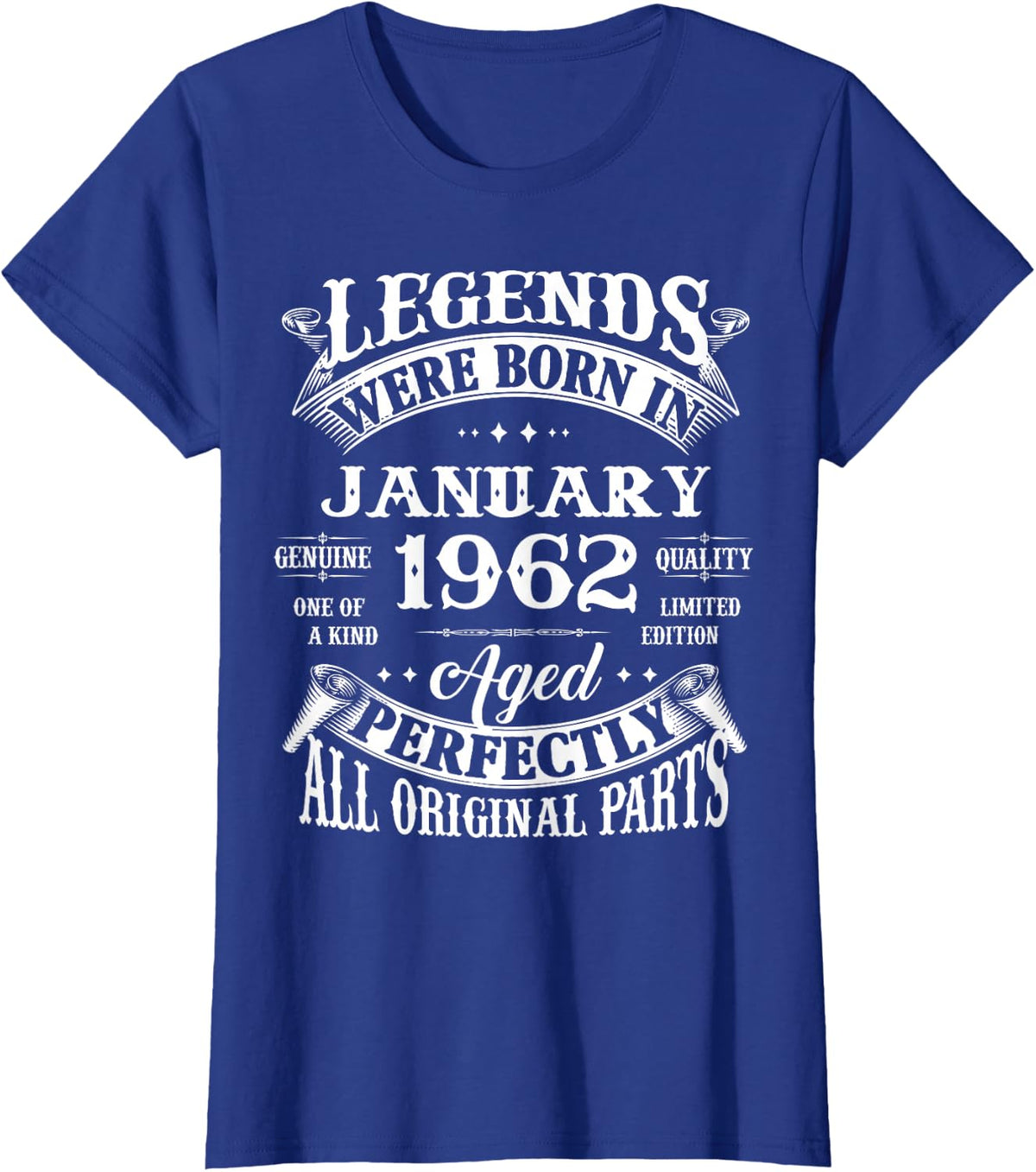64th Birthday Gift Legends Born In January 1962 64 Years Old T-Shirt - Royal Blue