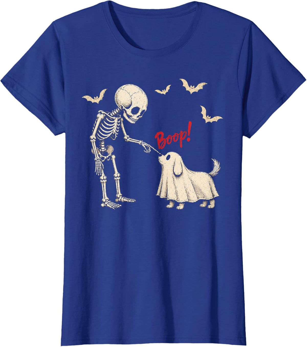 Boop Ghost Dog Halloween Skeleton Men Women Dog Lover Spooky T-Shirt - Royal Blue