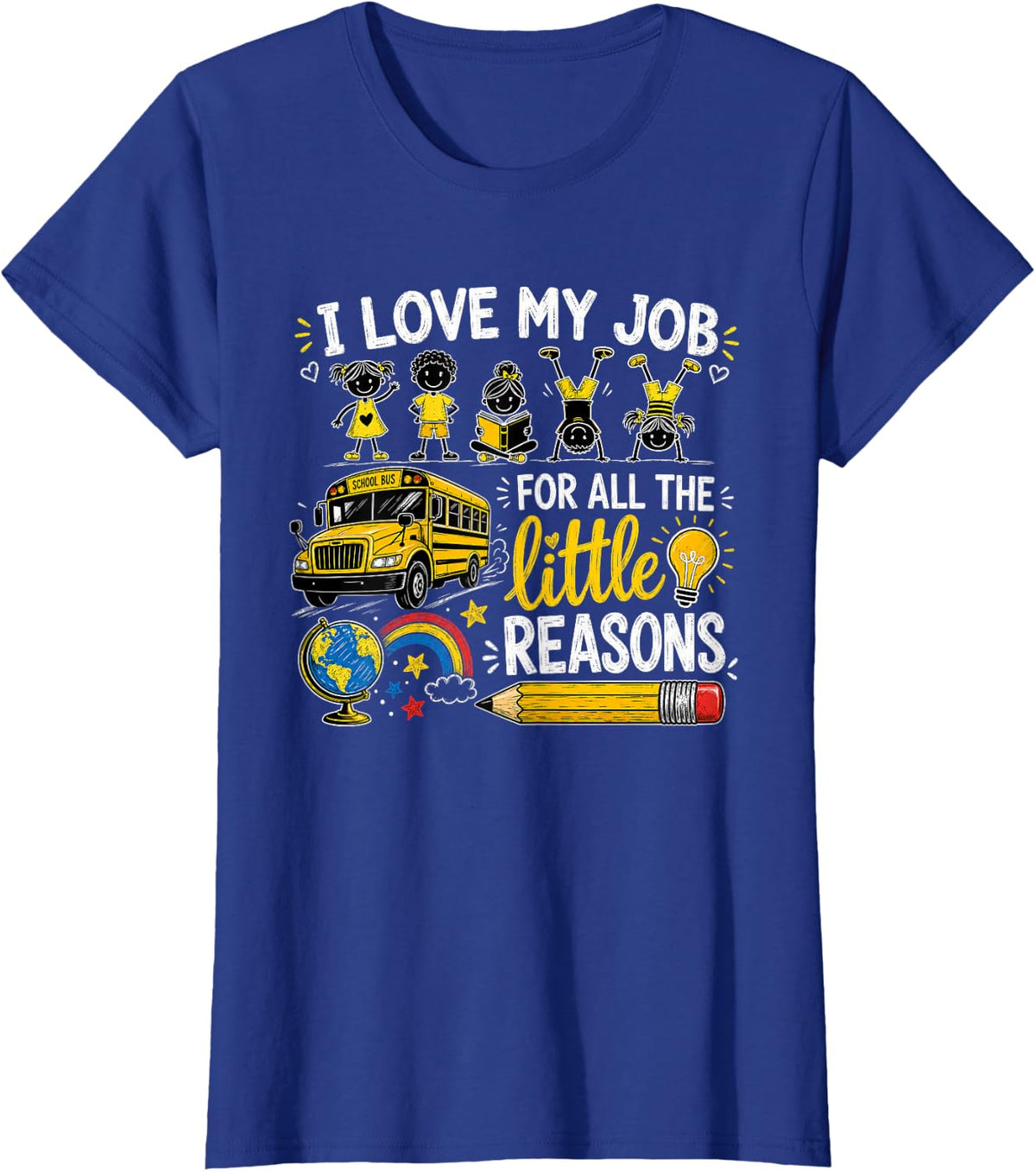 Back to School Bus Driver First Day Classroom Transportation T-Shirt - Royal Blue