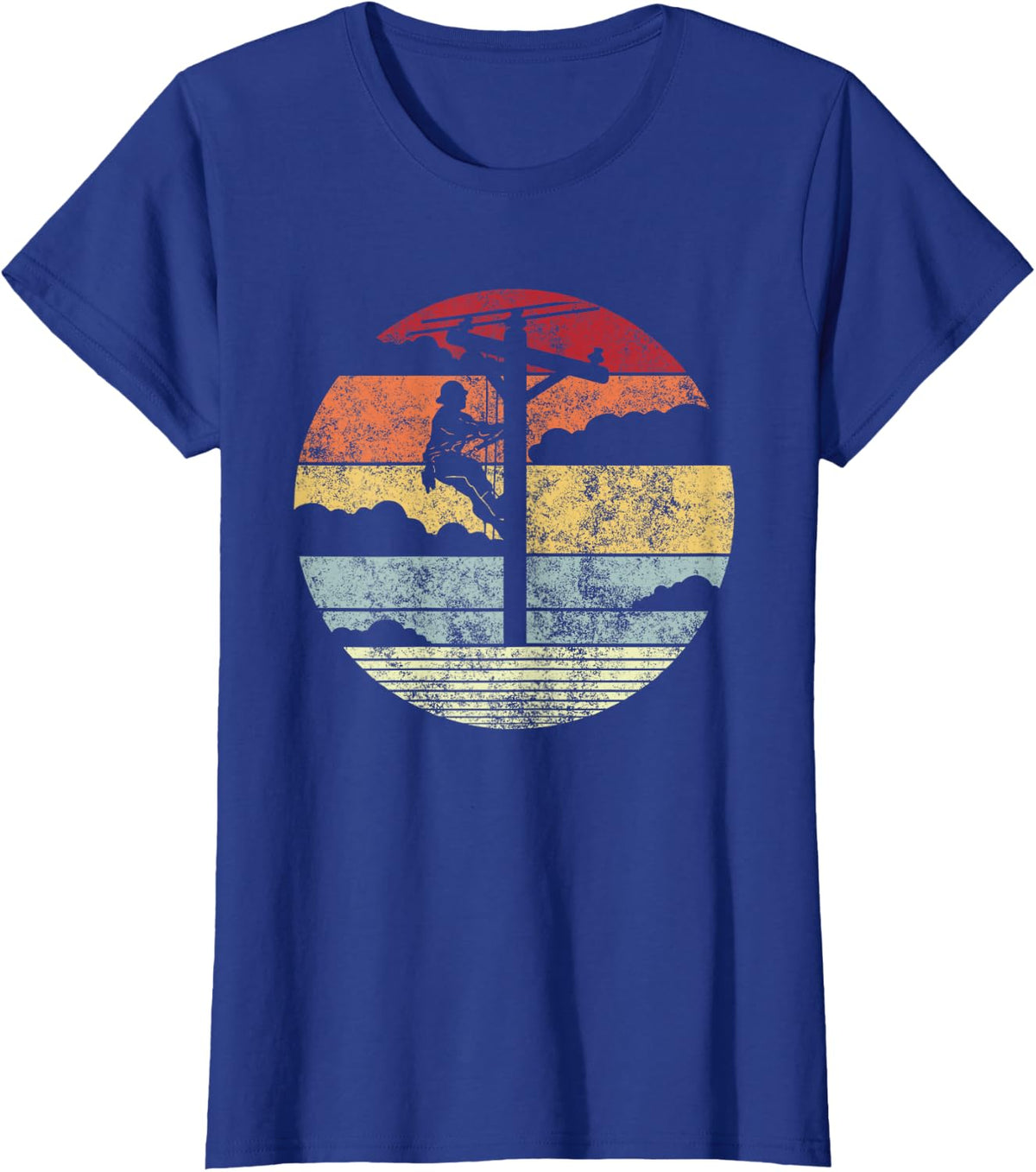 Lineman Retro Multi-Purpose Pole T-Shirt - Royal Blue