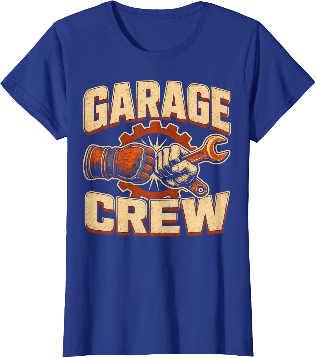 Garage Crew Auto Repair Mechanics Wrench T-Shirt - Royal Blue