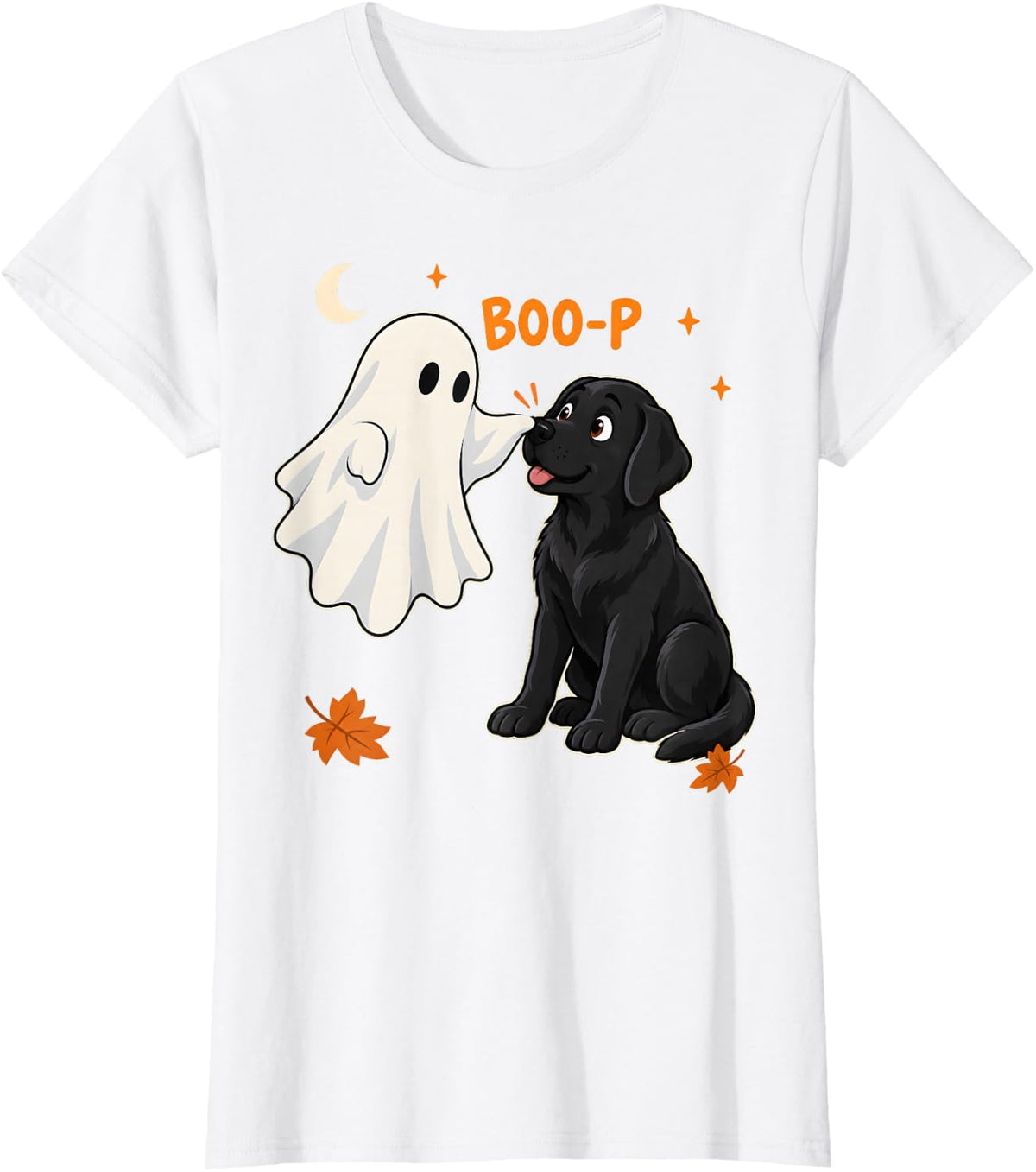 Boo P Black Labrador Ghost Halloween Dog Lover T-Shirt - White