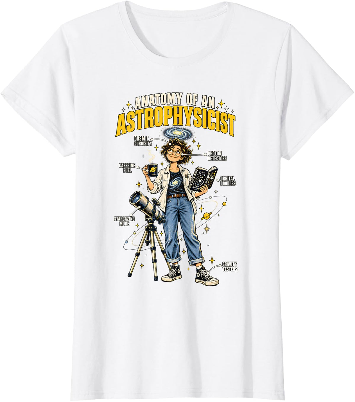 Astrophysics Anatomy of an Astrophysicist T-Shirt - White