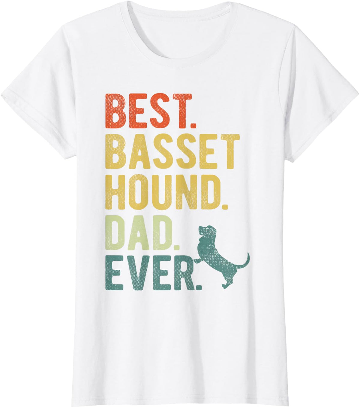 Best Basset Hound Dad Ever Dog Daddy Father's Day T-Shirt - White