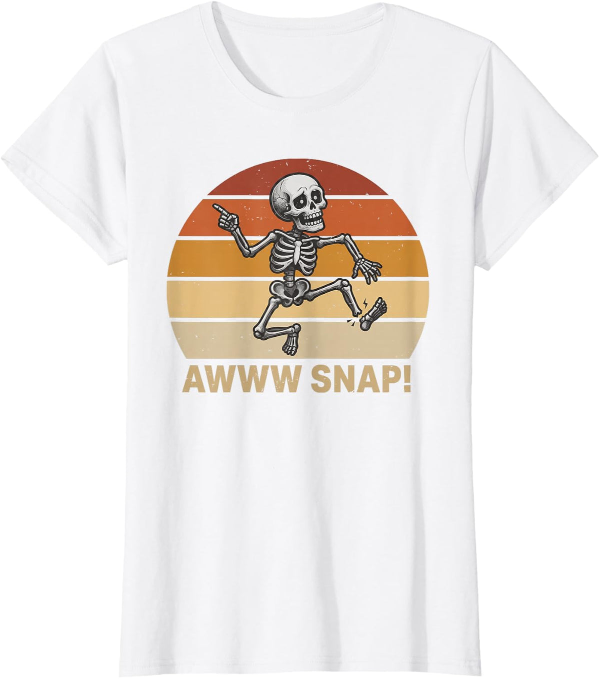 Broken Bone Foot Surgery Funny Skeleton Aww Snap Recovery T-Shirt - White