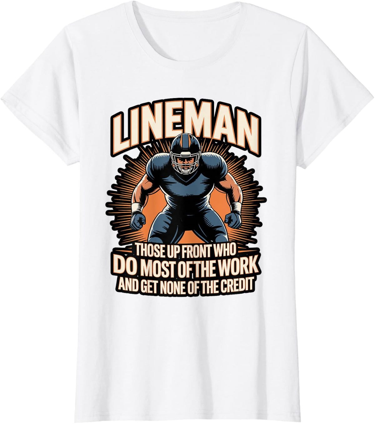 Lineman Definition Funny Football Design T-Shirt - White