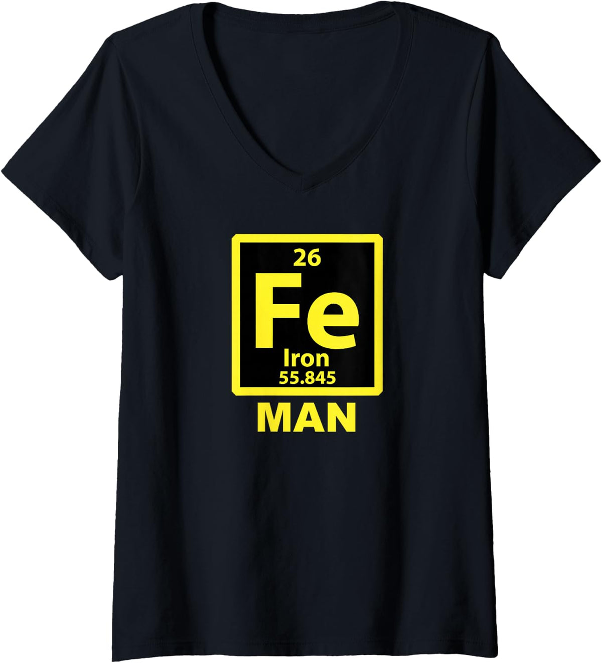 Women's Iron Fe Periodic Man V-Neck T-Shirt - Black