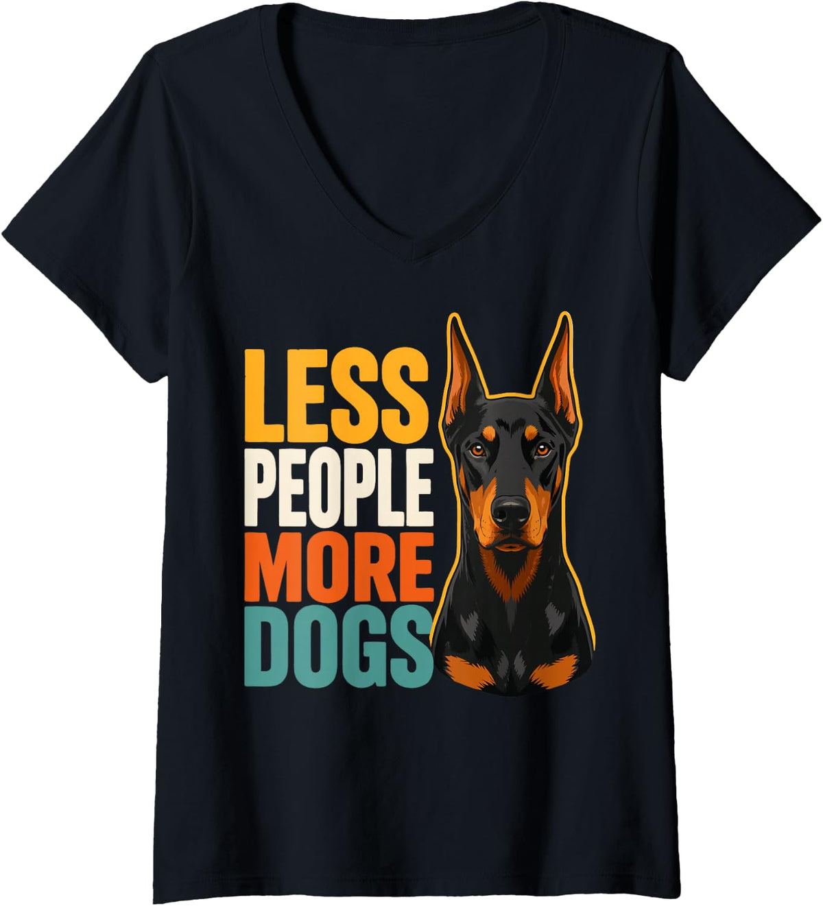 Women's Doberman Owner Doberman Pinscher V-Neck T-Shirt - Black