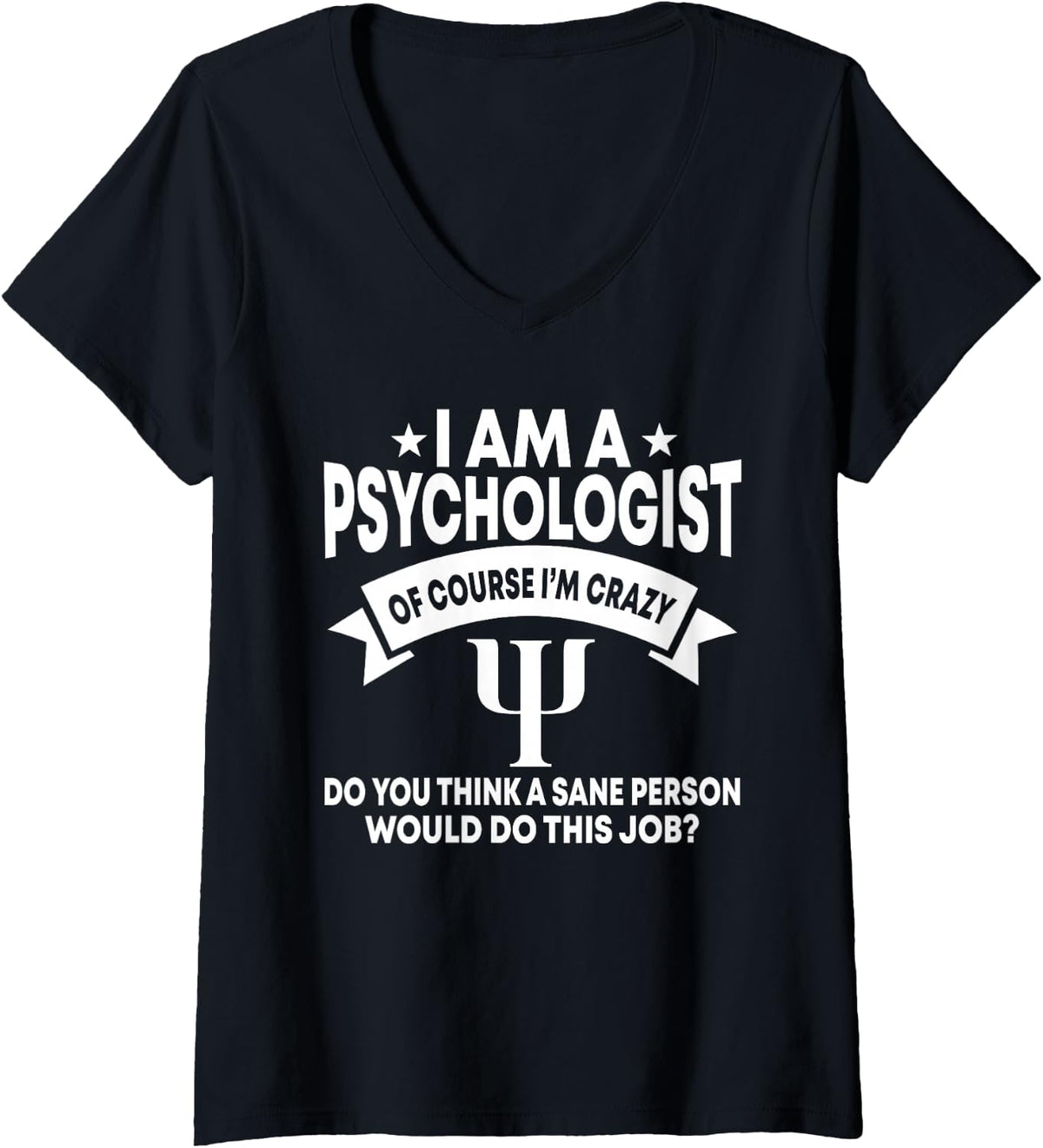 Women's Psychologist Licensed Therapist Counselor LPA MFT LPC V-Neck T-Shirt - Black