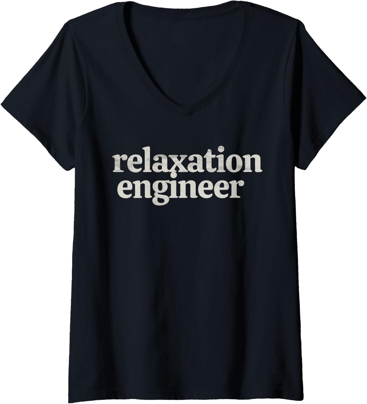 Women's Relaxation Engineer Funny Massage Therapist Spa Therapy V-Neck T-Shirt - Black
