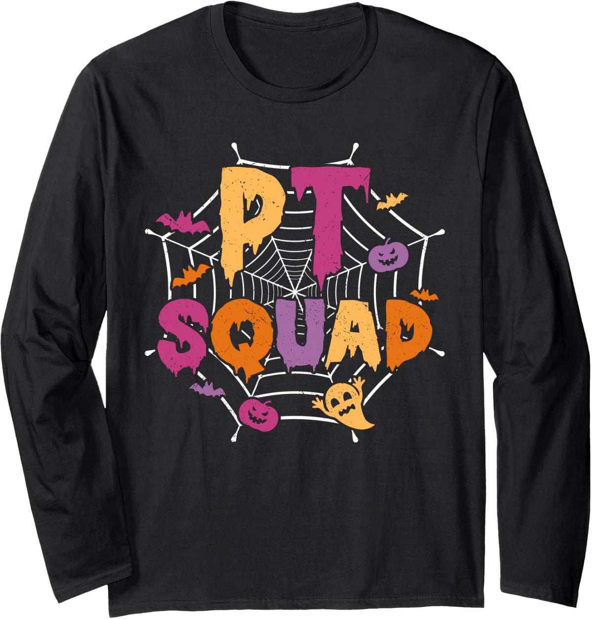 Halloween PT Squad Matching Physical Therapist Long Sleeve T-Shirt - Adult Unisex Black