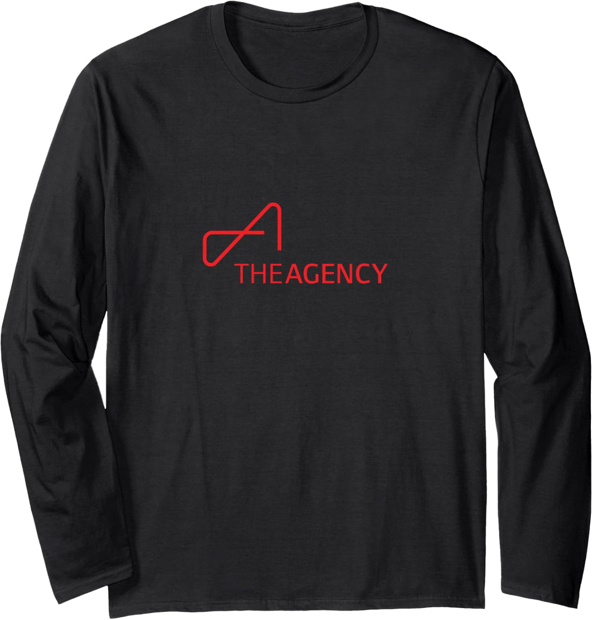 The Agency - Red Logo Long Sleeve T-Shirt - Adult Unisex Black