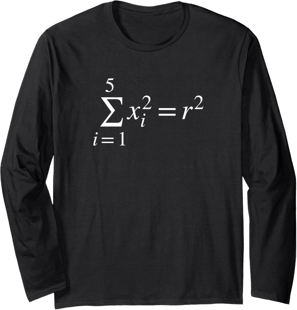 5D Mathematical Equation Hypersphere Math Design Long Sleeve T-Shirt - Adult Unisex Black