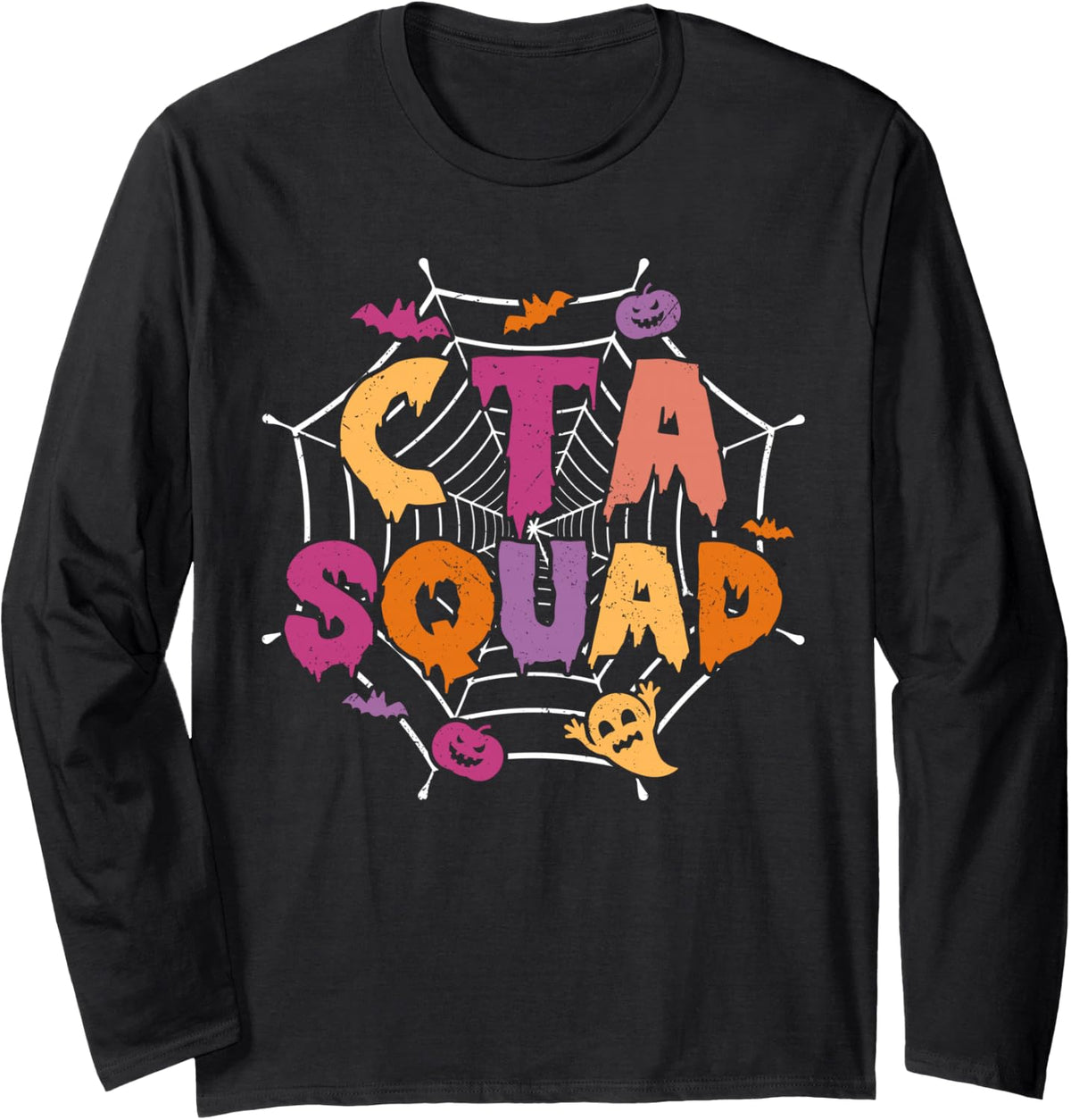 Halloween CTA Squad Matching Chiropractic Therapy Long Sleeve T-Shirt - Adult Unisex Black