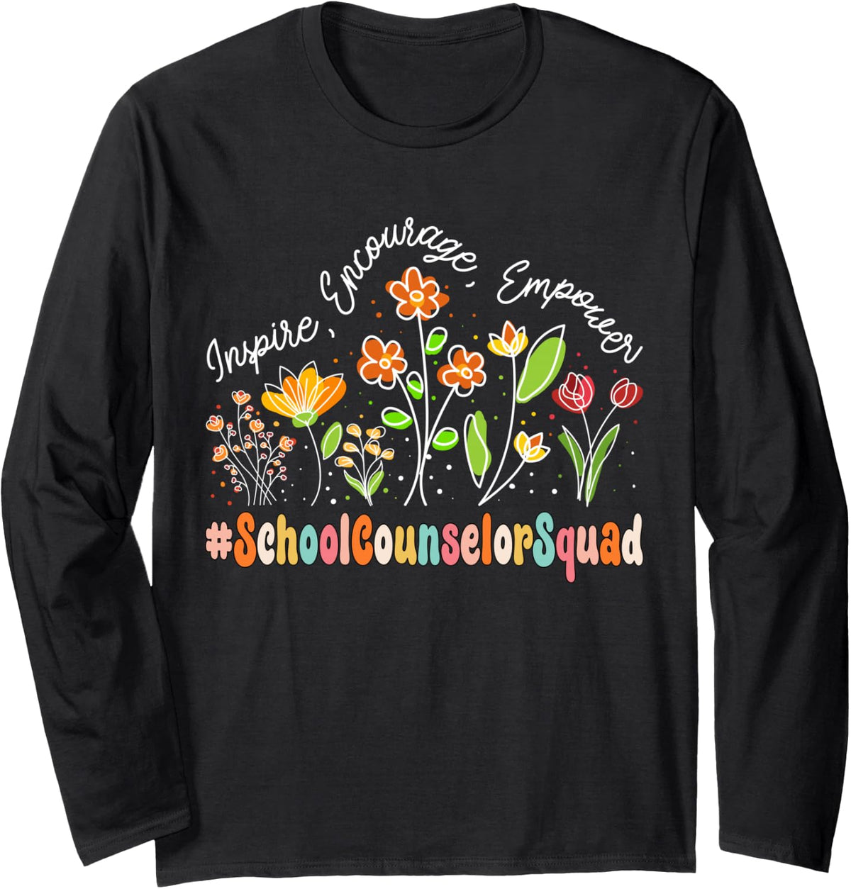 School Counselor Squad Appreciation Week Back to School Long Sleeve T-Shirt - Adult Unisex Black