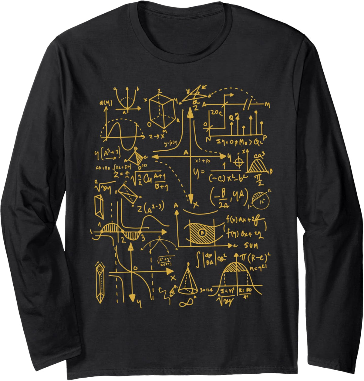 Physics Mathematics, Physicists, Mathematics, Functional Graph Long Sleeve T-Shirt - Adult Unisex Black