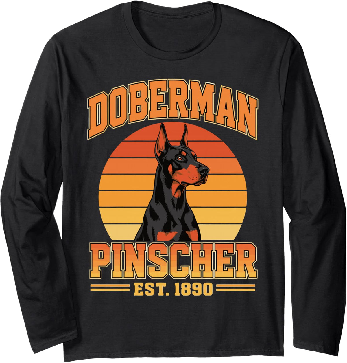 Retro Doberman Owner Mom Dad Doberman Pinscher Long Sleeve T-Shirt - Adult Unisex Black