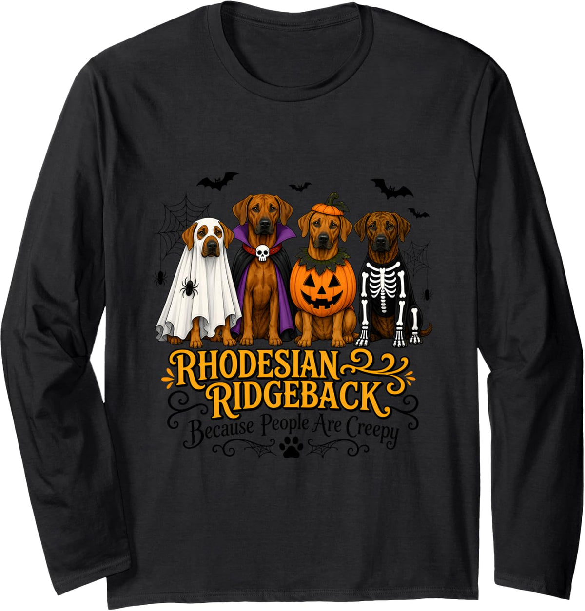 Rhodesian Ridgeback Halloween Costume Dogs Long Sleeve T-Shirt - Adult Unisex Black