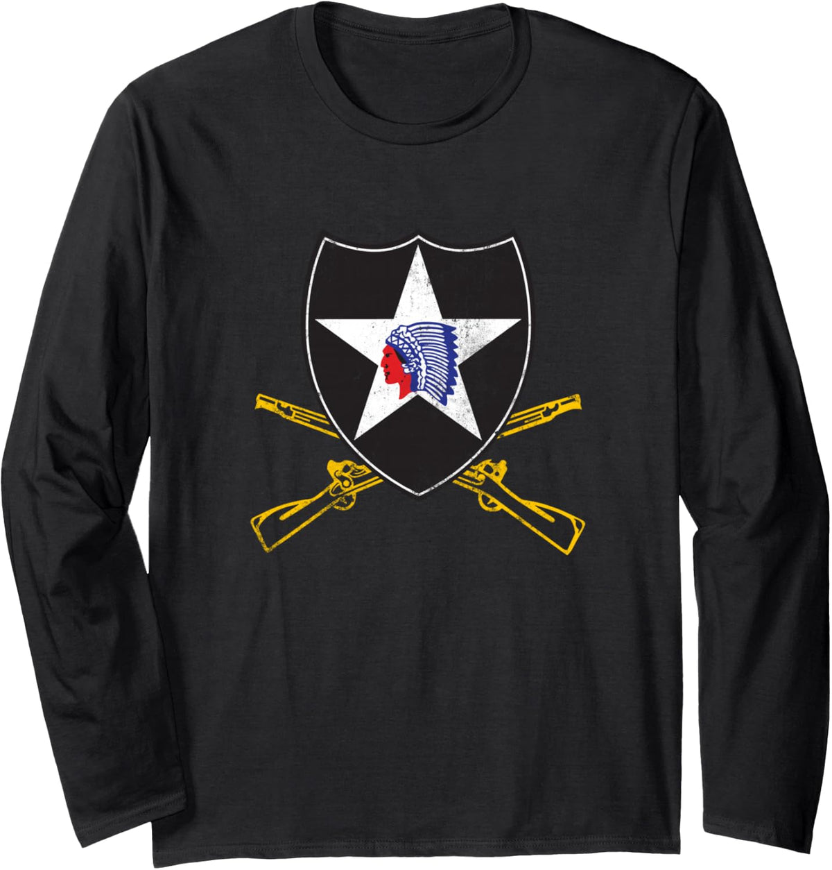 2nd Infantry Division Veteran Shirt Military Veterans Day Long Sleeve T-Shirt - Adult Unisex Black