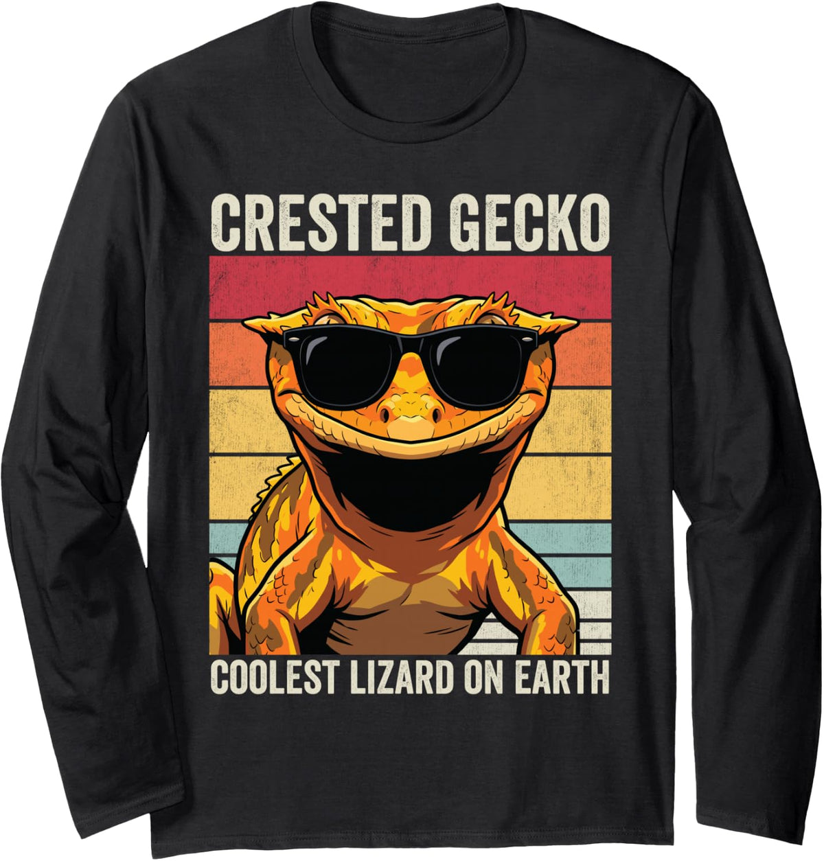 Crested Gecko Coolest Lizard On Earth, Crested Gecko Long Sleeve T-Shirt - Adult Unisex Black