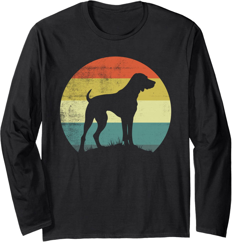 Rhodesian Ridgeback Dog Retro Style Long Sleeve T-Shirt - Adult Unisex Black